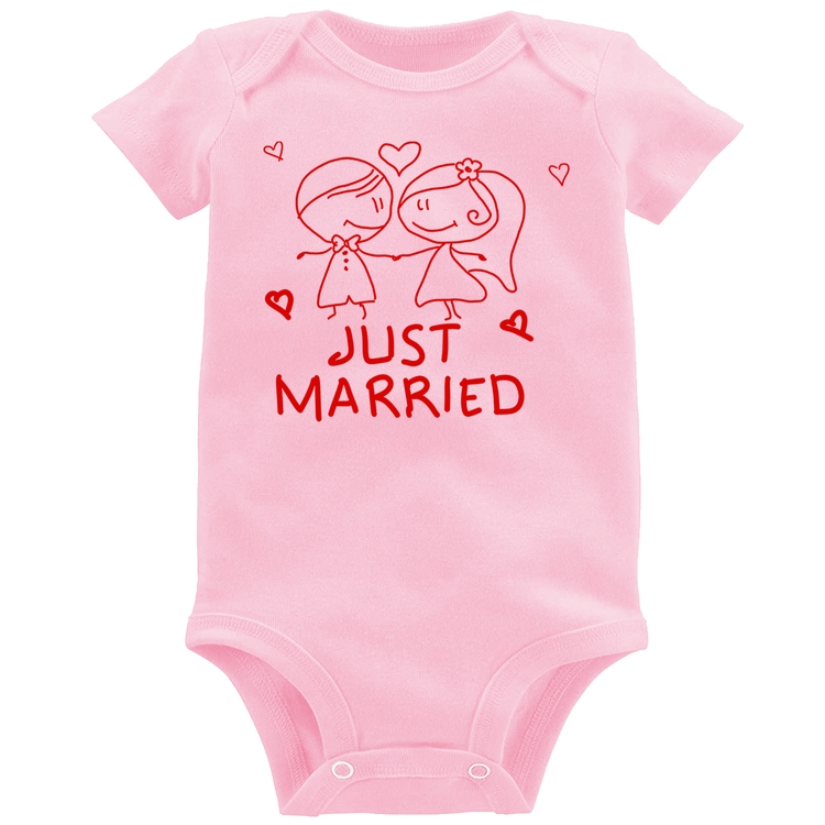 Body Bebê Just Married - Rosa Bebê