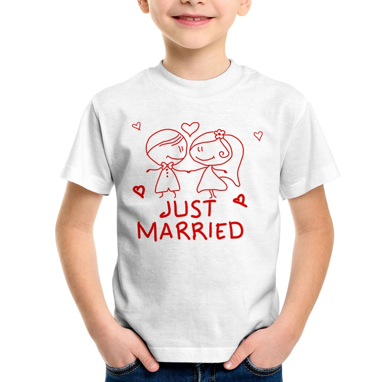 Camiseta Infantil Just Married