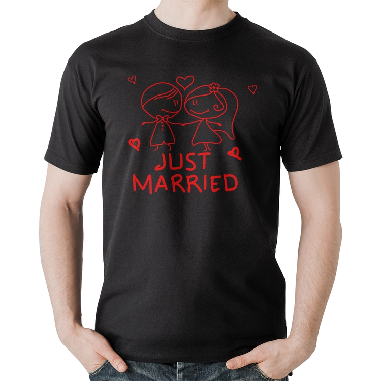 Camiseta Algodão Just Married