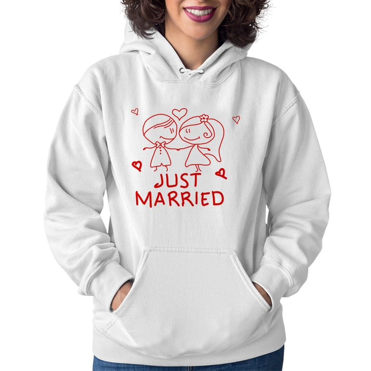 Moletom Feminino Just Married - Branco