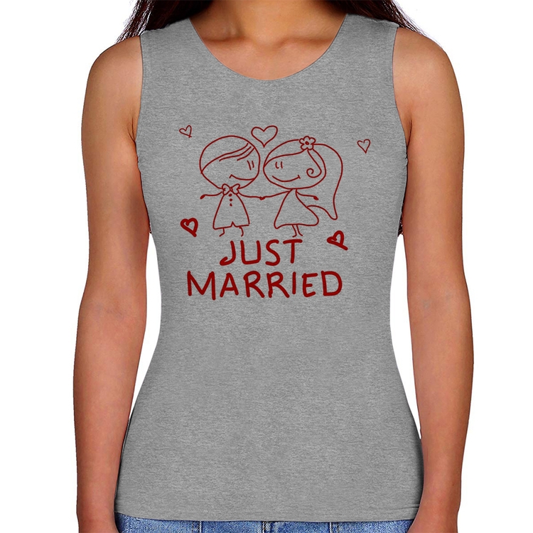 Regata Feminina Just Married - Cinza