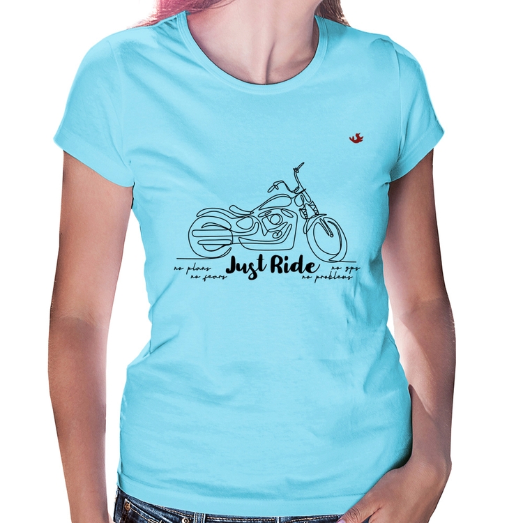 Baby Look Just Ride - Azul Bebê