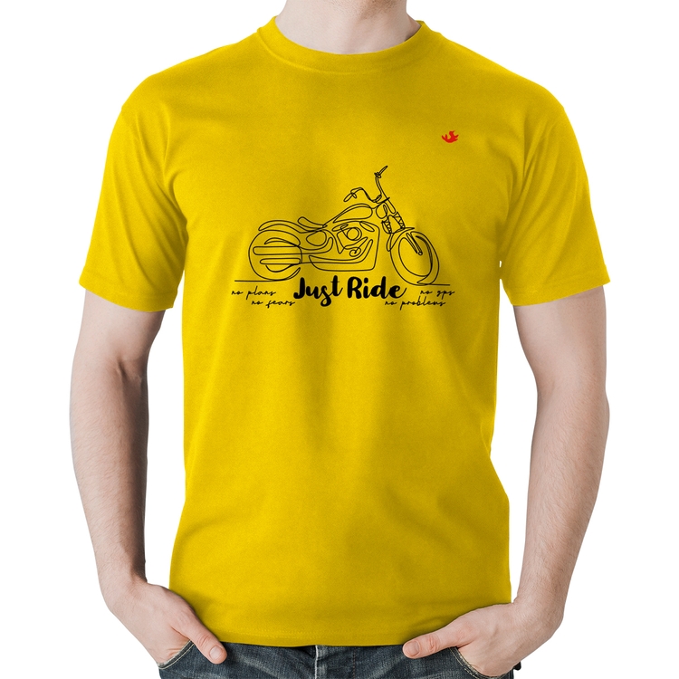 Camiseta Algodão Just Ride - Amarela