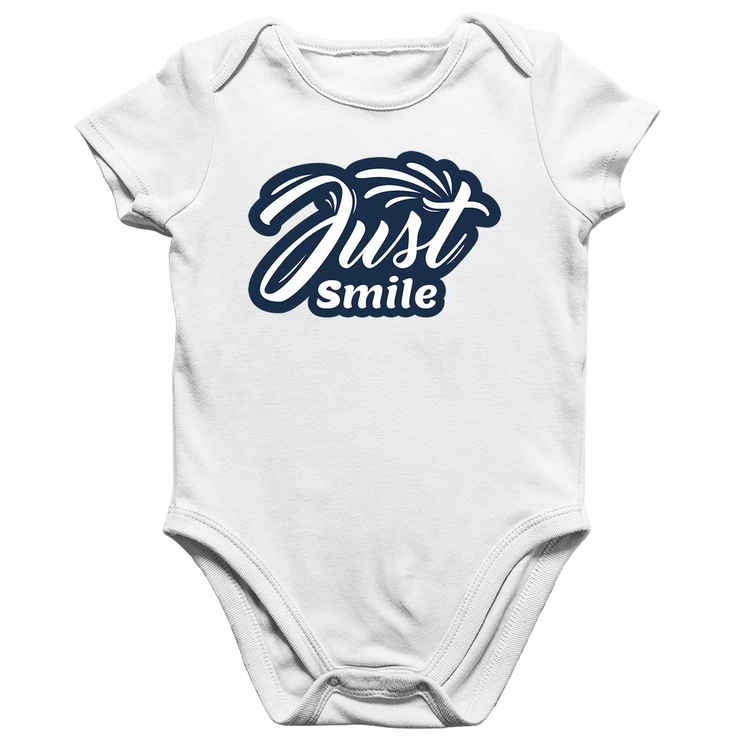Body Bebê Algodão Just Smile - Branco