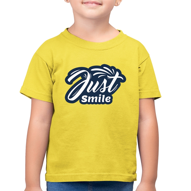 Camiseta Algodão Infantil Just Smile - Amarelo Canário