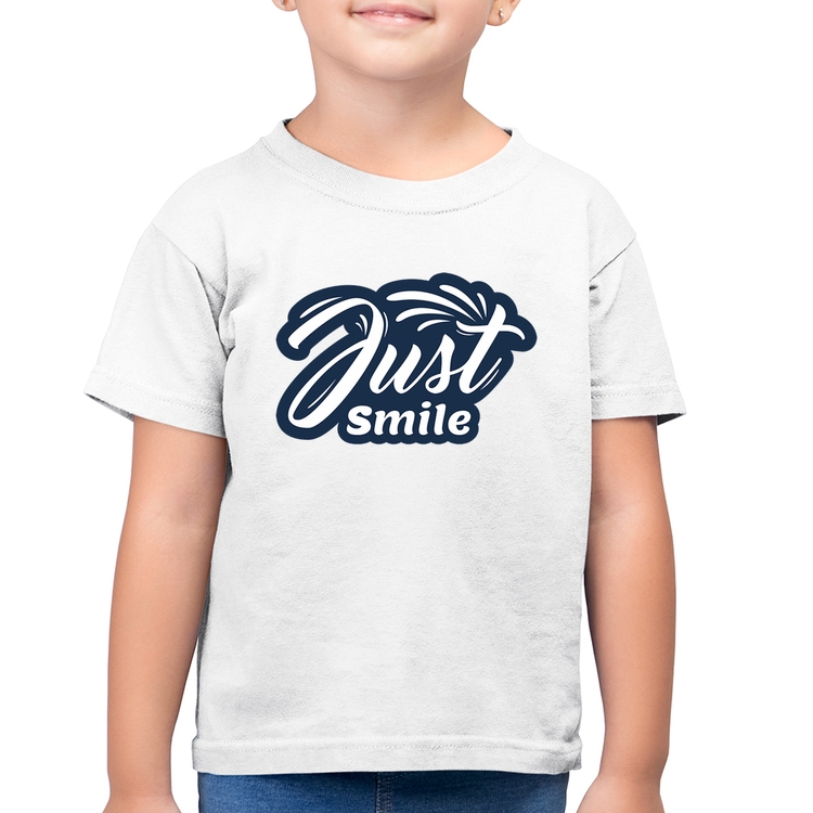 Camiseta Algodão Infantil Just Smile - Branca