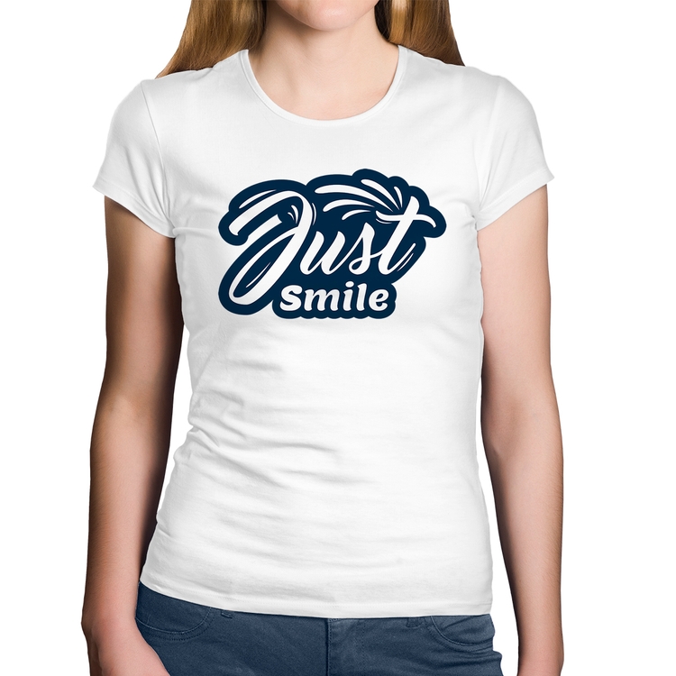 Baby Look Algodão Just Smile - Branca