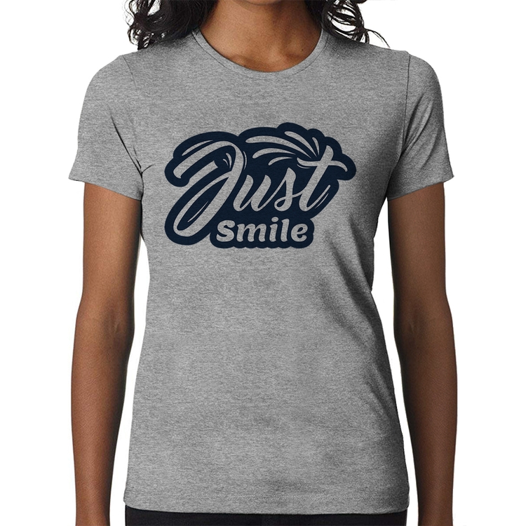 Baby Look Just Smile - Cinza