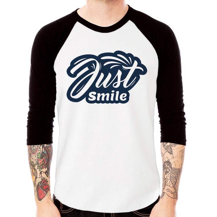 Camiseta Raglan Just Smile Manga 3/4