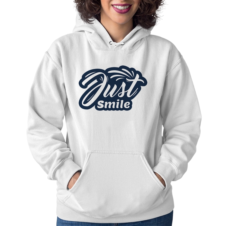 Moletom Feminino Just Smile - Branco