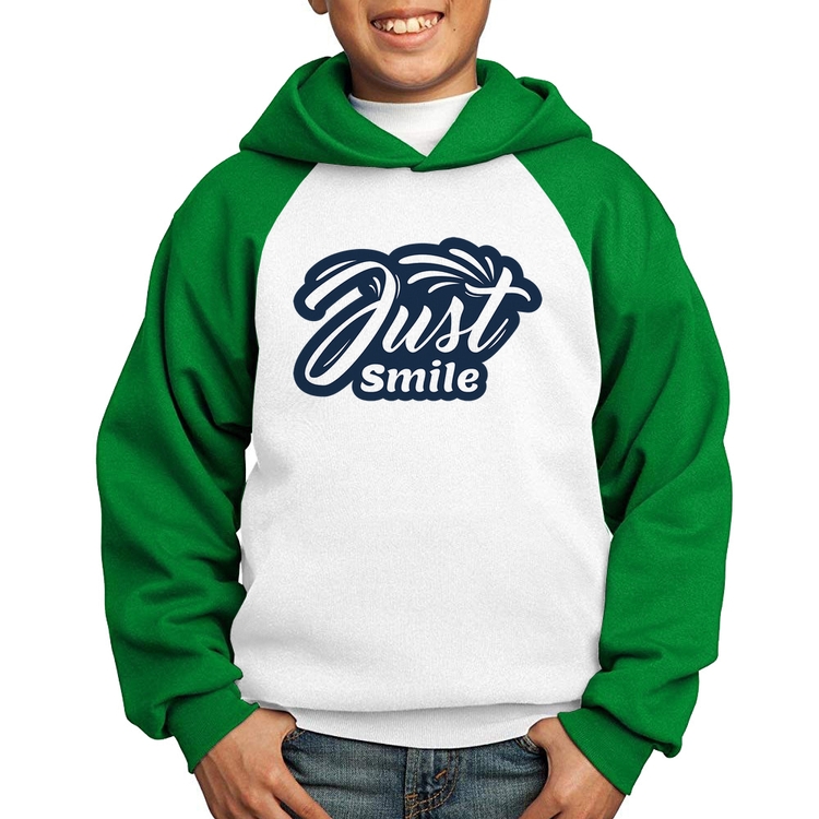Moletom Infantil Just Smile - Branco/Verde