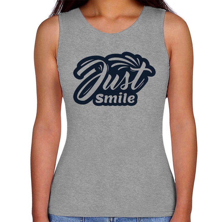 Regata Feminina Just Smile - Cinza