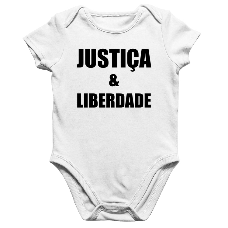 Body Bebê Algodão Justiça & Liberdade - Branco