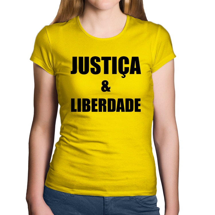 Baby Look Algodão Justiça & Liberdade - Amarela