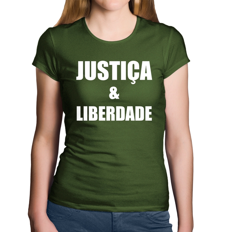 Baby Look Algodão Justiça & Liberdade - Musgo