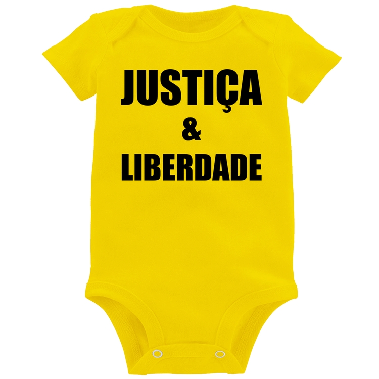 Body Bebê Justiça & Liberdade - Amarelo
