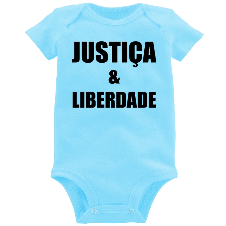 Body Bebê Justiça & Liberdade - Azul Bebê