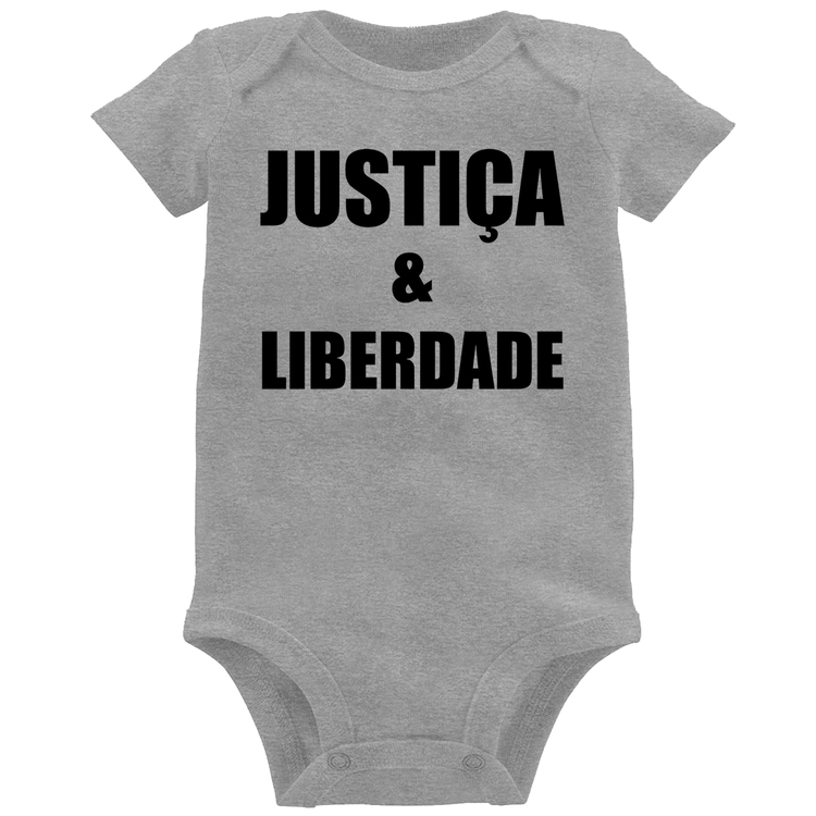 Body Bebê Justiça & Liberdade - Cinza