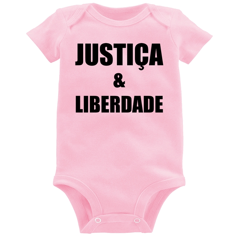 Body Bebê Justiça & Liberdade - Rosa Bebê