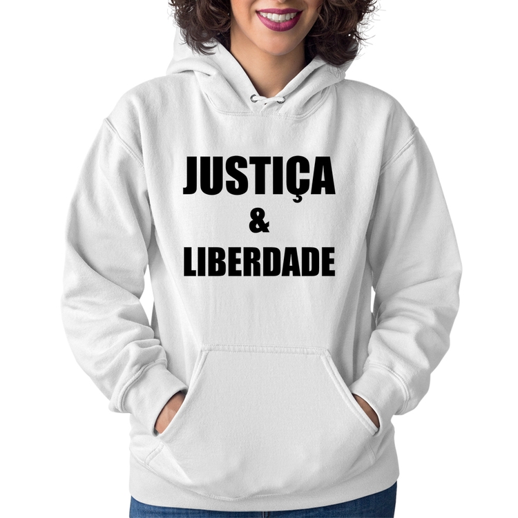 Moletom Feminino Justiça & Liberdade - Branco