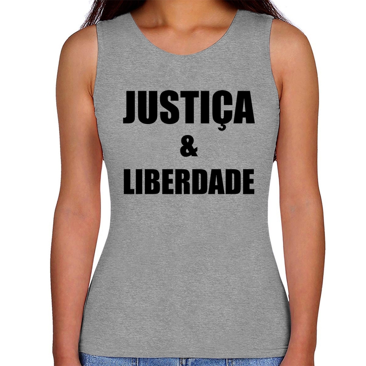 Regata Feminina Justiça & Liberdade - Cinza