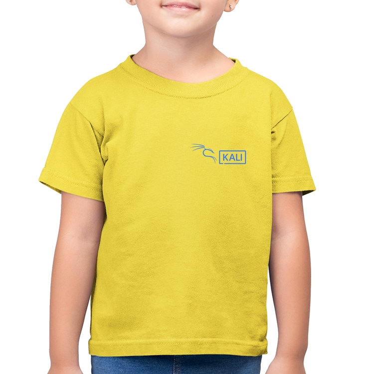 Camiseta Algodão Infantil Kali Linux - Amarelo Canário