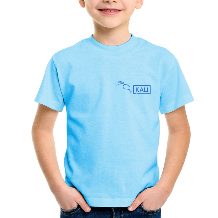Camiseta Infantil Kali Linux - Azul Bebê