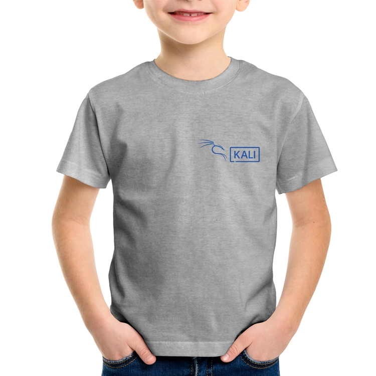 Camiseta Infantil Kali Linux - Cinza
