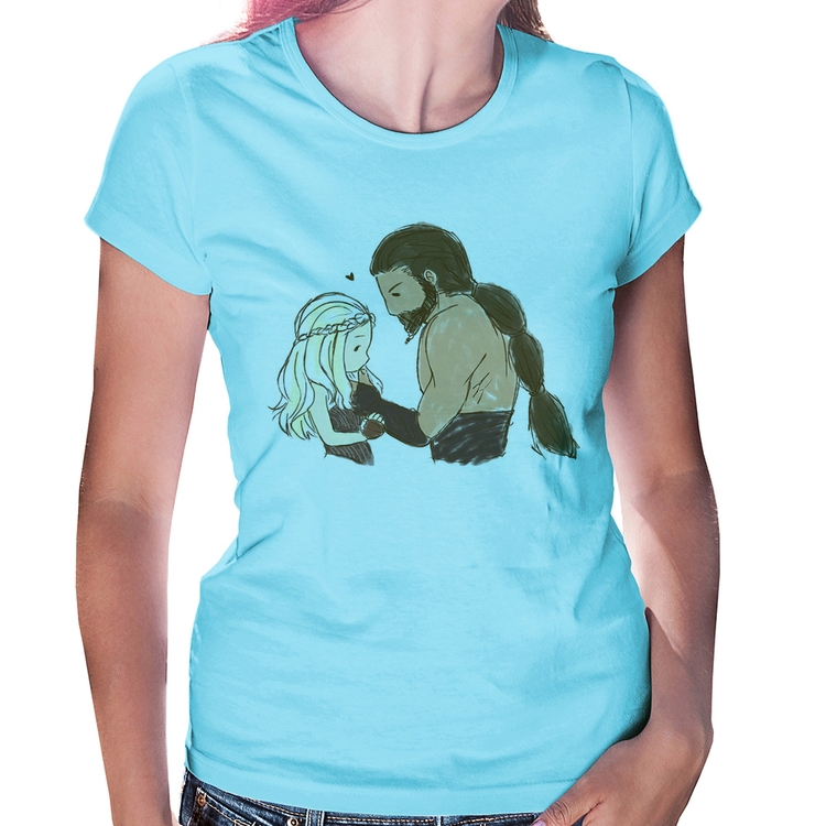 Baby Look Khal Drogo e Daenerys Targaryen - Azul Bebê