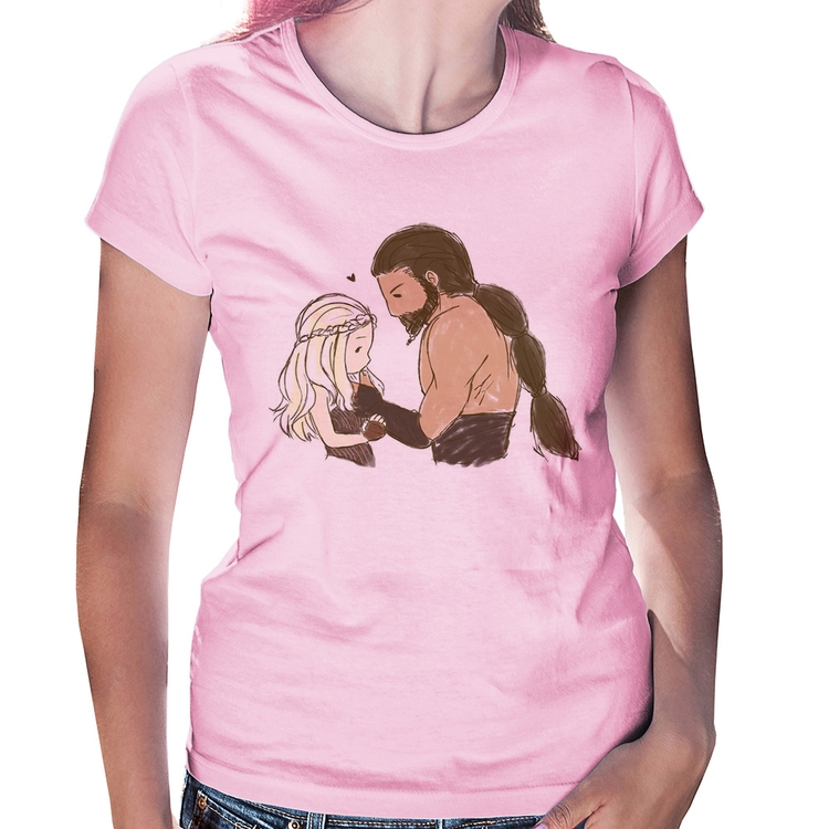 Baby Look Khal Drogo e Daenerys Targaryen - Rosa Bebê