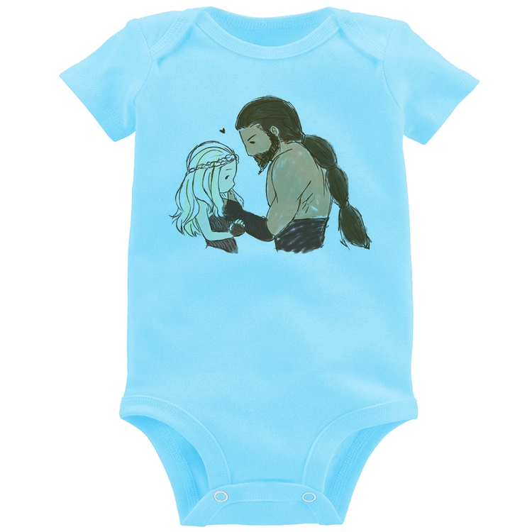 Body Bebê Khal Drogo e Daenerys Targaryen - Azul Bebê