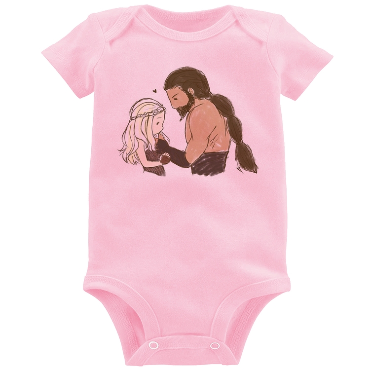 Body Bebê Khal Drogo e Daenerys Targaryen - Rosa Bebê