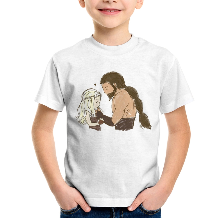 Camiseta Infantil Khal Drogo e Daenerys Targaryen