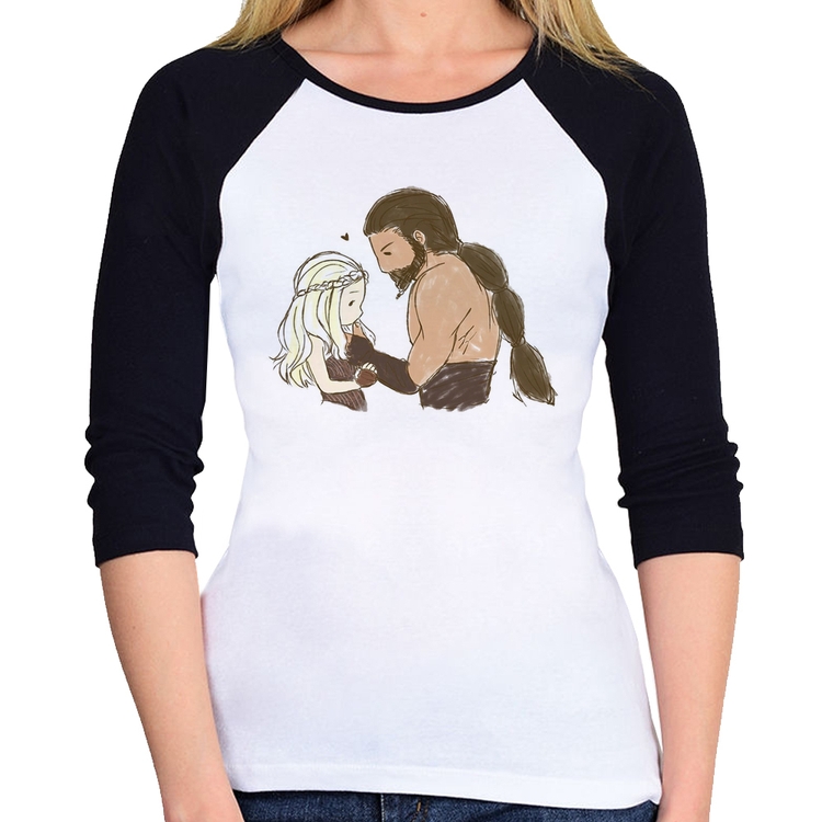Baby Look Raglan Khal Drogo e Daenerys Targaryen Manga 3/4