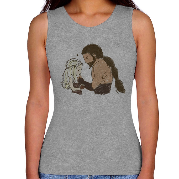 Regata Feminina Khal Drogo e Daenerys Targaryen - Cinza