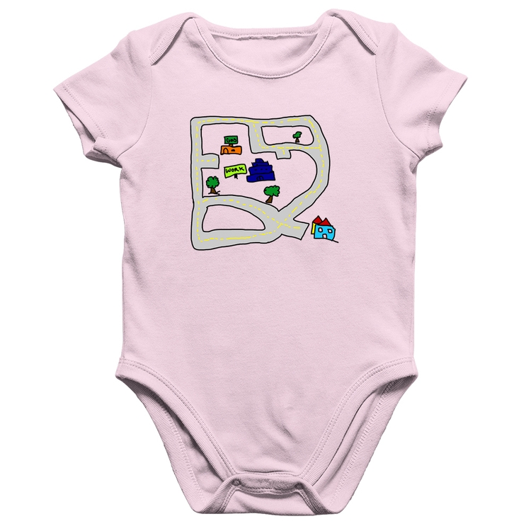 Body Bebê Algodão Kids Road - Rosa Bebê