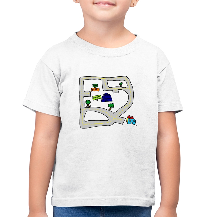 Camiseta Algodão Infantil Kids Road - Branca