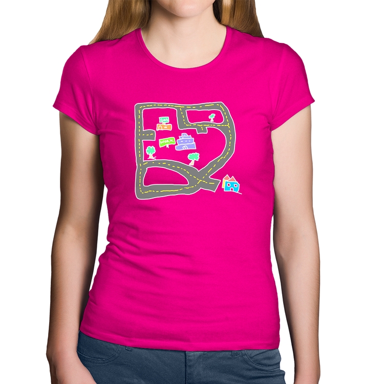 Baby Look Algodão Kids Road - Rosa