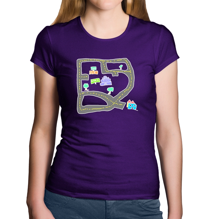 Baby Look Algodão Kids Road - Roxa