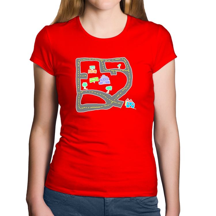 Baby Look Algodão Kids Road - Vermelha