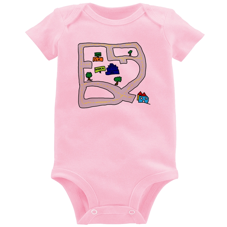 Body Bebê Kids Road - Rosa Bebê
