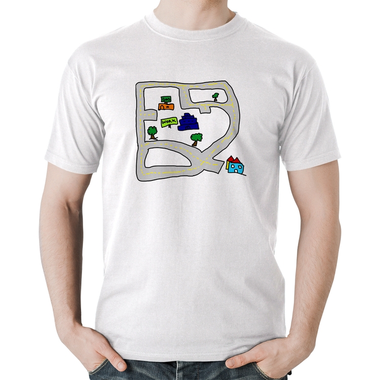 Camiseta Algodão Kids Road - Branca