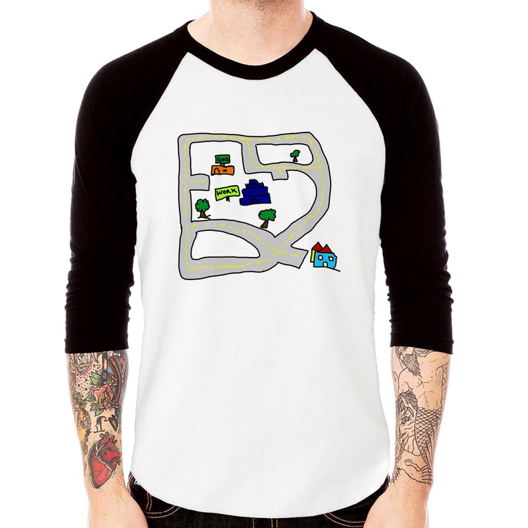 Camiseta Raglan Kids Road Manga 3/4