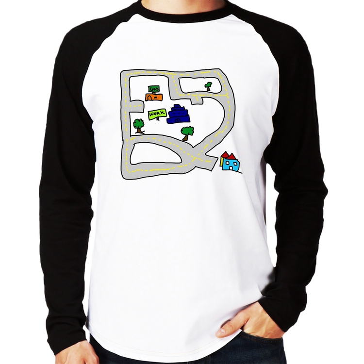 Camiseta Raglan Kids Road Manga Longa