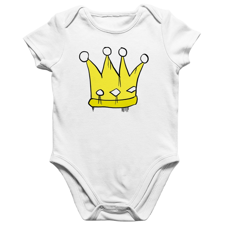Body Bebê Algodão King and Queen Crown - Branco