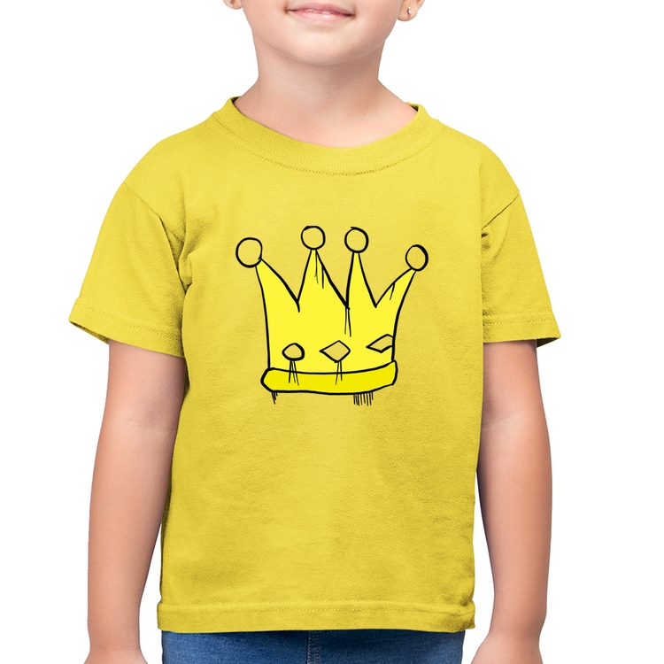 Camiseta Algodão Infantil King and Queen Crown - Amarelo Canário