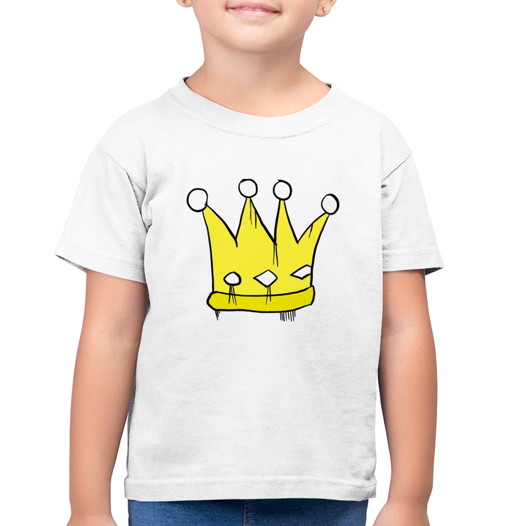 Camiseta Algodão Infantil King and Queen Crown - Branca