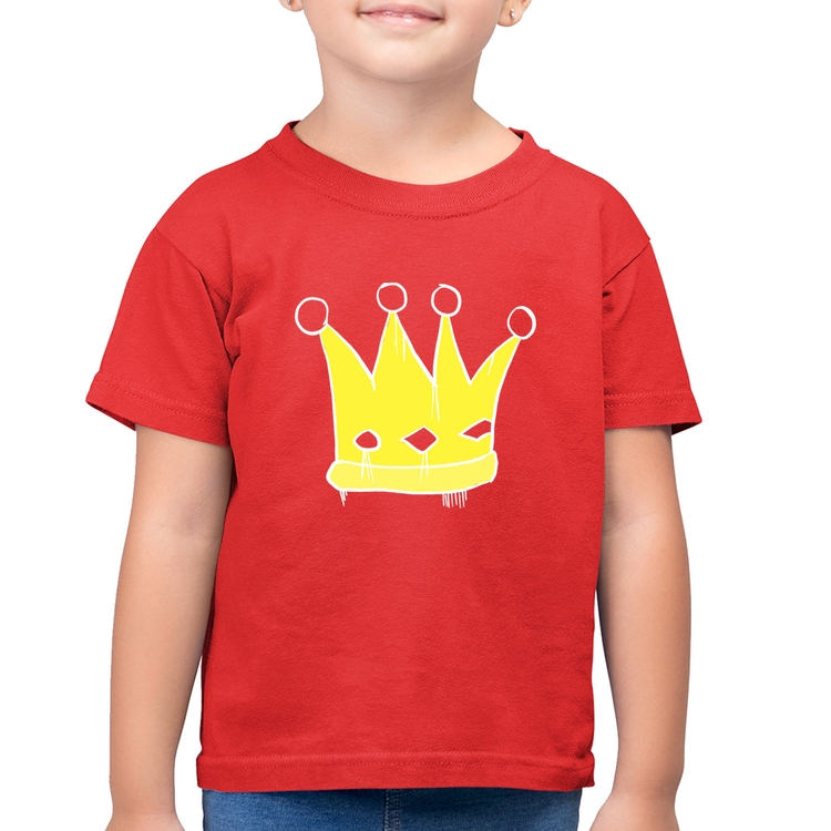 Camiseta Algodão Infantil King and Queen Crown - Vermelha