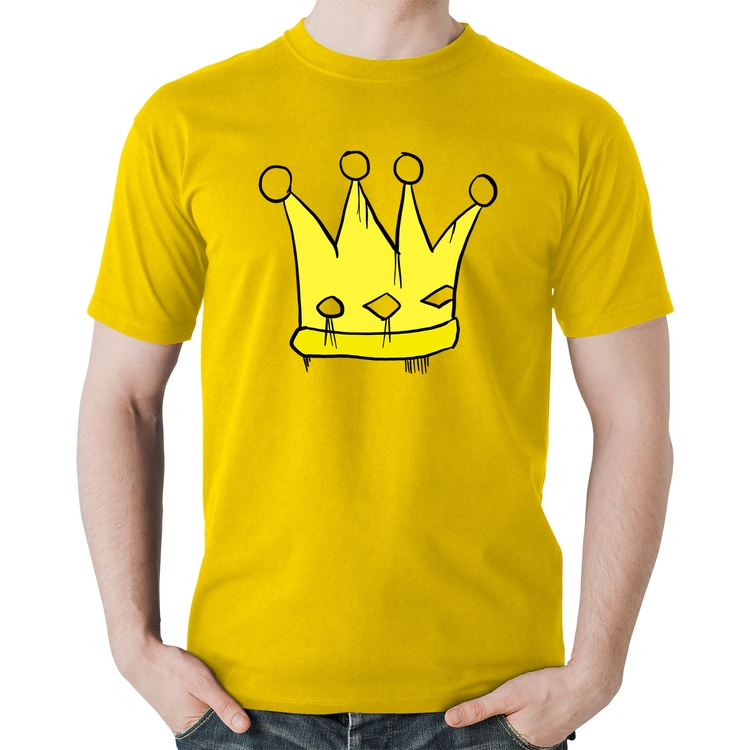 Camiseta Algodão King and Queen Crown - Amarela