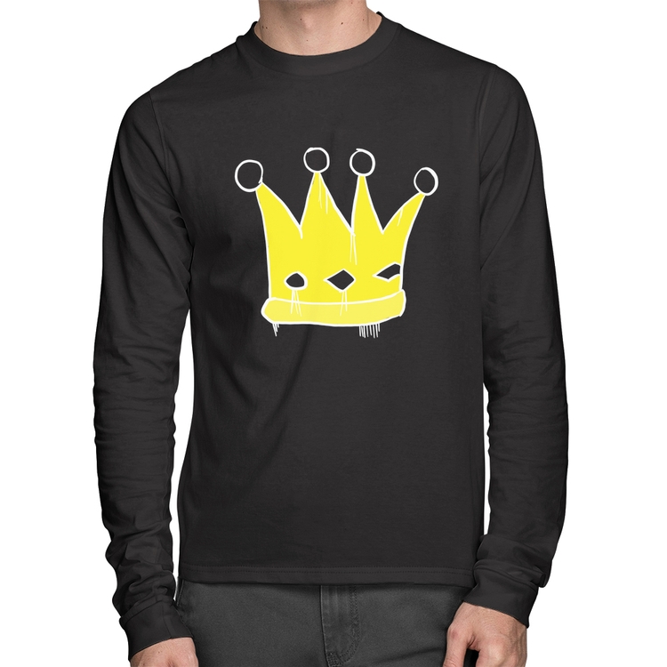 Camiseta Algodão King and Queen Crown Manga Longa